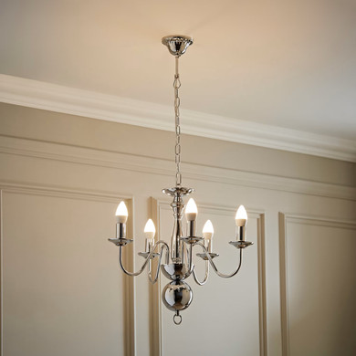 Gothica 5 Way Chrome Ceiling Light