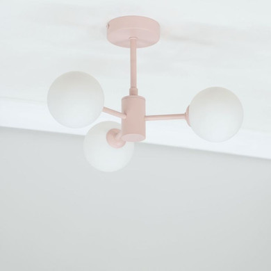 Marlow Ceiling Light 3 Arm in Blush Pink