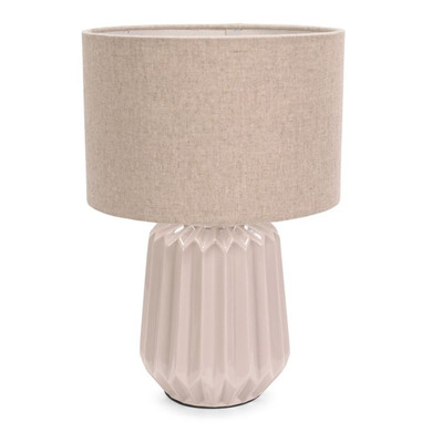 Zak Table Lamp with Origami Texture Base in Stone and Stone Shade