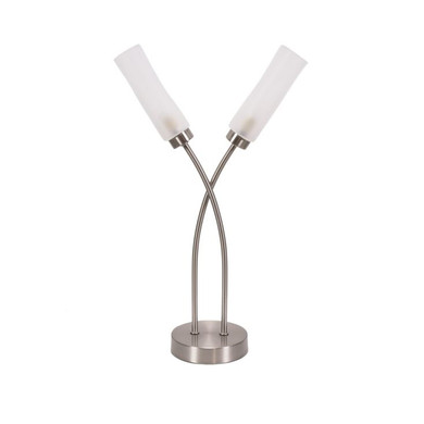 Maya Table Lamp 2 Way in Brushed Chrome