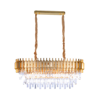 Metropolitan Square Beam Design Tiered Crystal Modern Chandelier Ceiling Light - Gold
