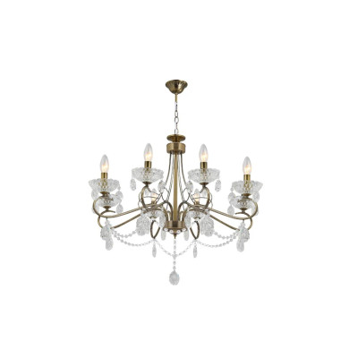 Mary Lillian Mediterranean Elegant Transitional Crystal Chandelier Ceiling Light