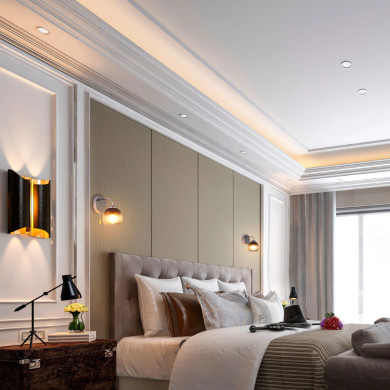 Elegant Reeded Glass Wall Light with Pull Down Switch