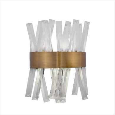 Antique Bronze Metal Coffin Crystal Wall Light