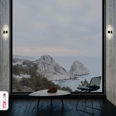 4W Cool White 4000K LED Dark Wood Metal Acrylic Wall Light