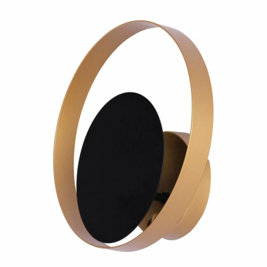 Black and Gold Circular Metal Flat Wall Light