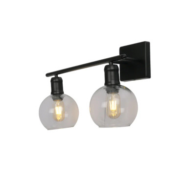 Modern-Vintage Wall Light with Clear Globes
