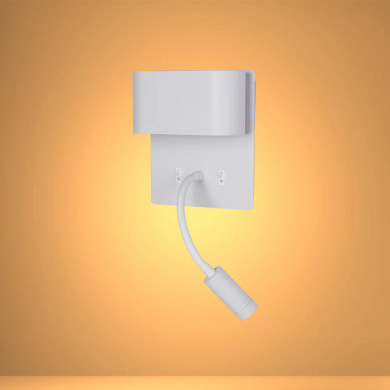 Dual-Source LED Wall Sconce with Adjustable Gooseneck Reading Wall Lamp