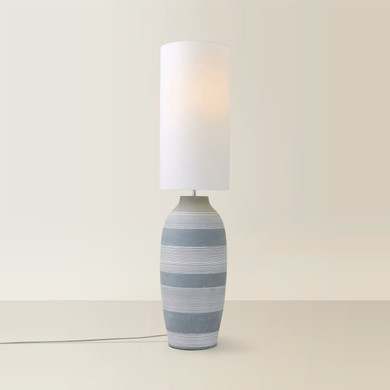 Ceramic Midi Floor Lamp with Cream Shade