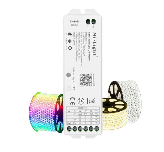 EasiLight 5-in-1 Wi-Fi LED Strip Controller 15A Compatible with Alexa and Google Home and RF Remote