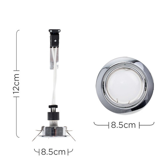 Steel Tiltable GU10 Downlight Chrome
