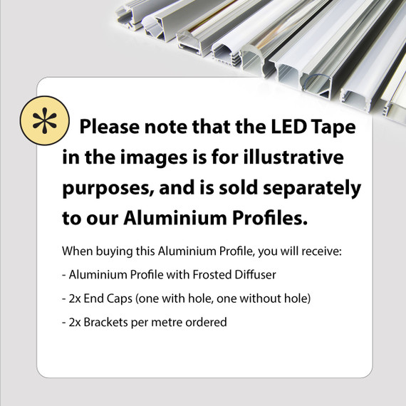 2M Wide Recessed Aluminium Profile/Extrusion With Clip-In Frosted Diffuser 29mm x 11mm