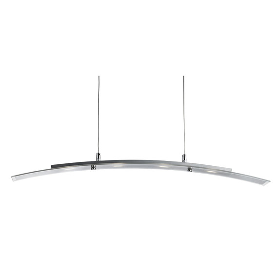 Mirrorstone Adjustable Height Clear and Frosted Glass Satin Silver 4 LED Curved Bar Light