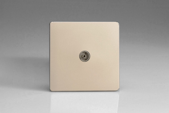 Varilight Satin Chrome Screwless 1-Gang TV Socket, Co-Axial