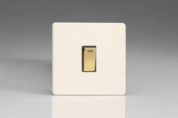 Varilight Primed Screwless 1-Gang 20A Double Pole Rocker Switch + Neon Indicator Light