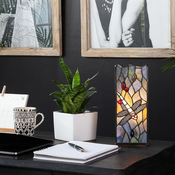 Tiffany Table Lamp with Dragonfly Design