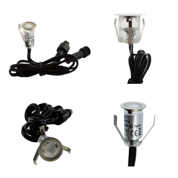 NeoDeck Warm White IP67 LED Decking Lights, 15mm Decking-Plinth-Stair 0.4W/LED