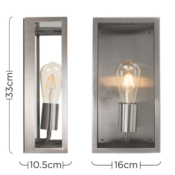 Delgado IP44 Stainless Steel Outdoor Box Wall Light (SKU: MS24057)
