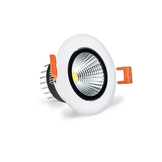 Mirrorstone LuxSpot Downlight Non-Fire Rated IP44 3W COB, Tiltable in White, 65mm Cutting Hole