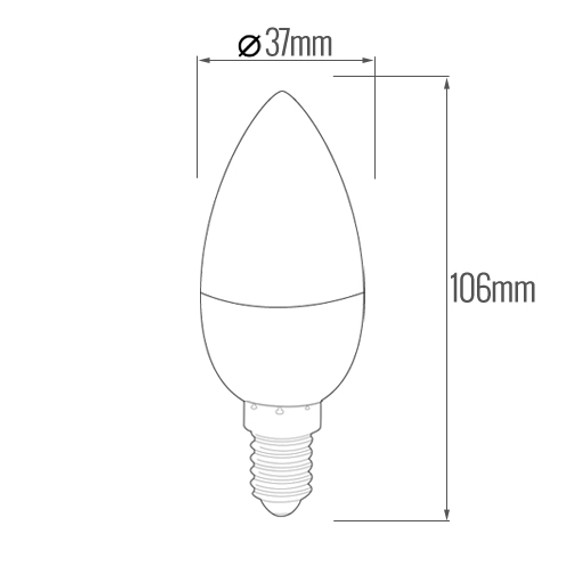 E14 LED Bulb Candle (Opaque) - 3.5W = 35W - 200 Lumens (SKU: MS-CLEAR-MSE143.5WCERAMIC)