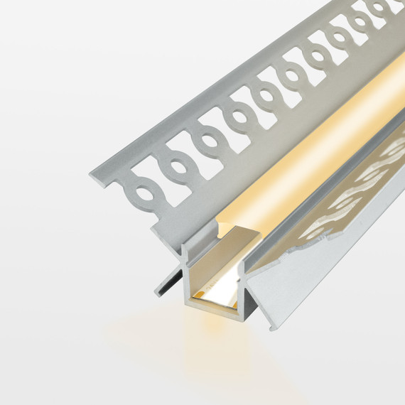 1M SlimPro Plaster-In Inner Corner Aluminium Profile 46mm x 15mm