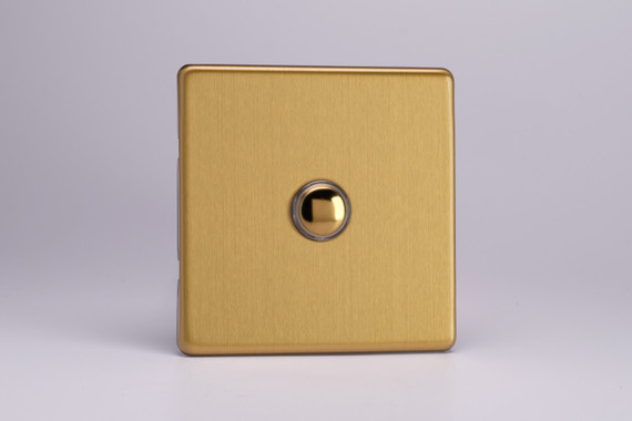Varilight Brushed Brass Screwless 6A 1 or 2-Way Push On/Off Impulse Switch (1-4 Gang) Varilight Brushed Brass Screwless 6A 1 or 2-Way Push On/Off Impulse Switch (1-4 Gang)
