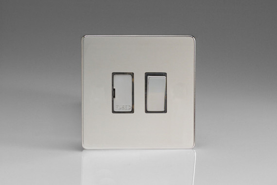 Varilight Polished Chrome Screwless 13A Switched Fused Spur