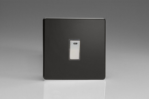Varilight Premium Black Screwless 1-Gang 20A Double Pole Rocker Switch