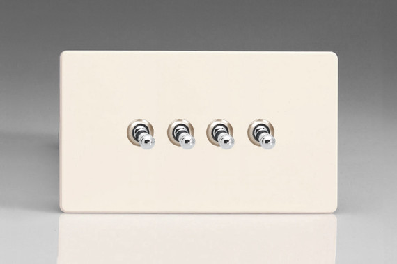 Varilight Primed Screwless 10A 1 or 2-Way Toggle Switch (1-4 Gang) (SKU: MS-VAR-XDYT1/2/3/9S.PD)