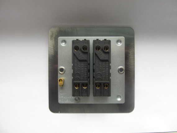 Varilight Brushed Steel Ultraflat 10A Intermediate Rocker Switch (1-2 Gang)
