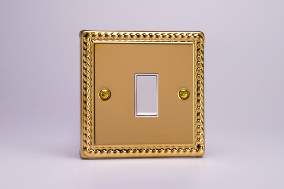 Varilight Georgian Brass 1-Gang 10A Retractive Switch