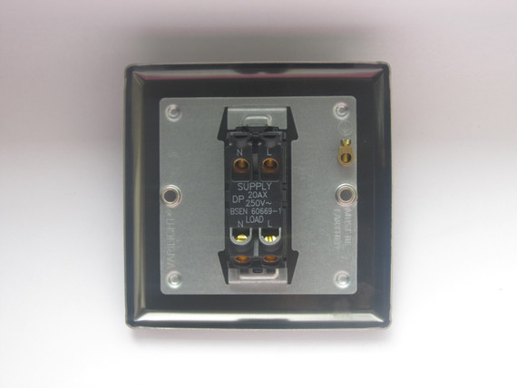 Varilight Graphite 21 1-Gang 20A Double Pole Rocker Switch Iridium Insert