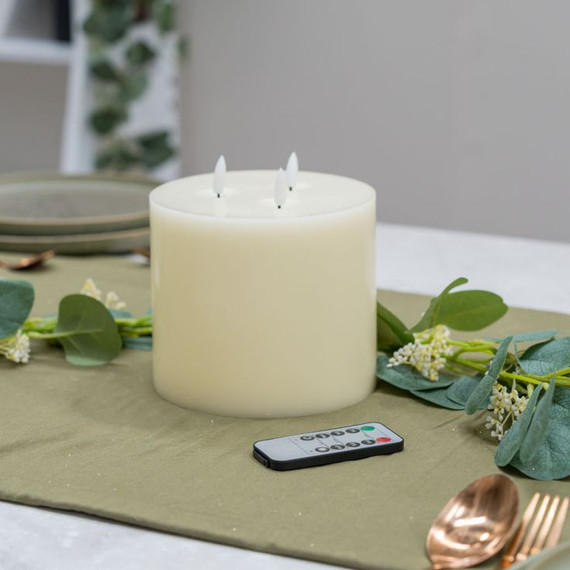 LED 3 Wick Flickering Candle with Remote Control