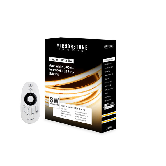 Aon Single Colour 8W Warm White (3000K) Smart COB LED Strip Light Kit Aon Single Colour 8W Warm White (3000K) Smart COB LED Strip Light Kit