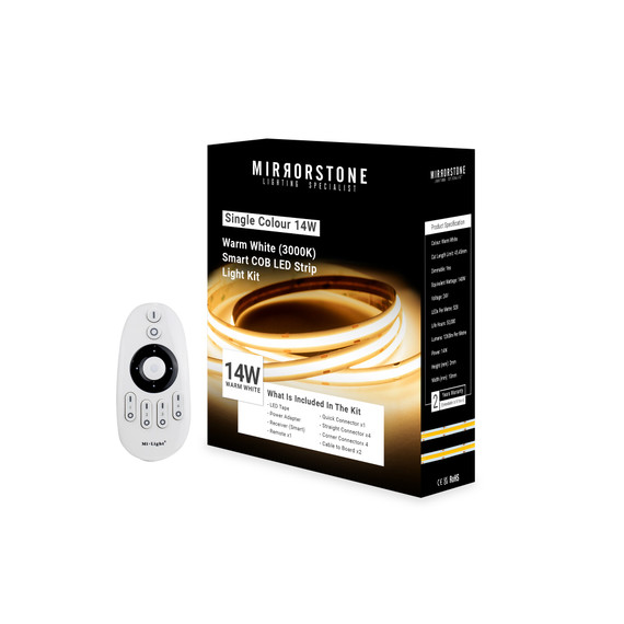 Aon Single Colour 14W Warm White (3000K) Smart COB LED Strip Light Kit Aon Single Colour 14W Warm White (3000K) Smart COB LED Strip Light Kit