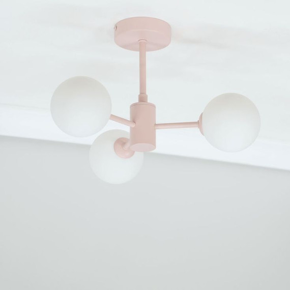 Marlow Ceiling Light 3 Arm in Blush Pink