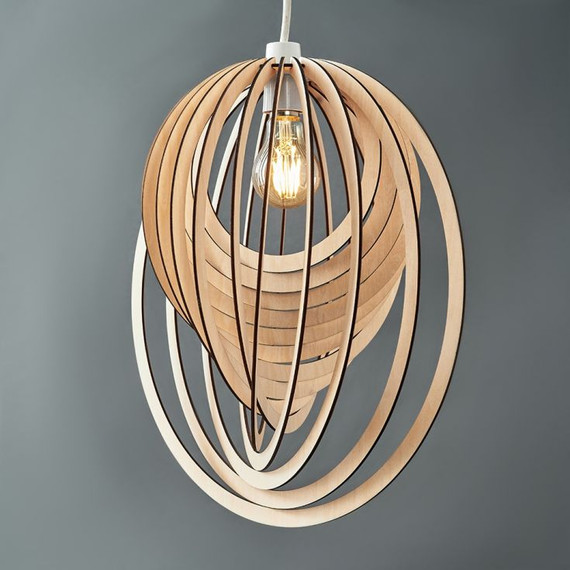 Lenko Drupe Pendant Shade in Shaped Wood