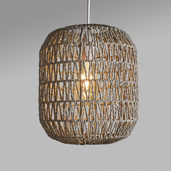 Cabral Pendant Shade in Grey Rattan