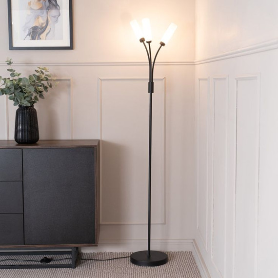 Maya Floor Lamp 3 Way in Matt Black