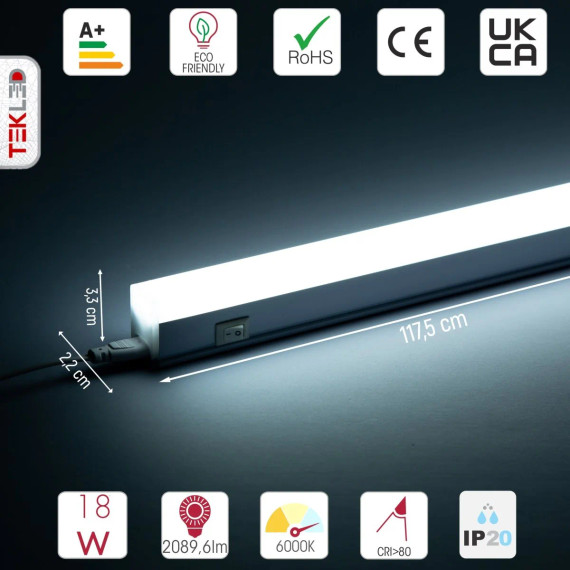 TekLED 18W 4ft LED T5 Under Cabinet Link Light IP20 With Switch
