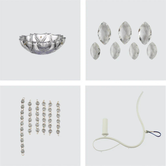 Tabitha Mediterranean Elegant Transitional Elizabeth Style Crystal Chandelier Ceiling Light E14