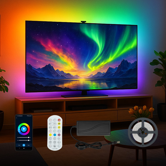 Aon RGB Pixel 14W Dynamic TV LED Strip Light Media Wall Kit Up To 55"