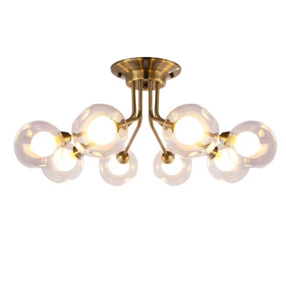 Antique Brilliance Dimpled Globe Light | Opal Essence Semi-Flush Mount | 8 Globe Antique Brilliance Dimpled Globe Light | Opal Essence Semi-Flush Mount | 8 Globe