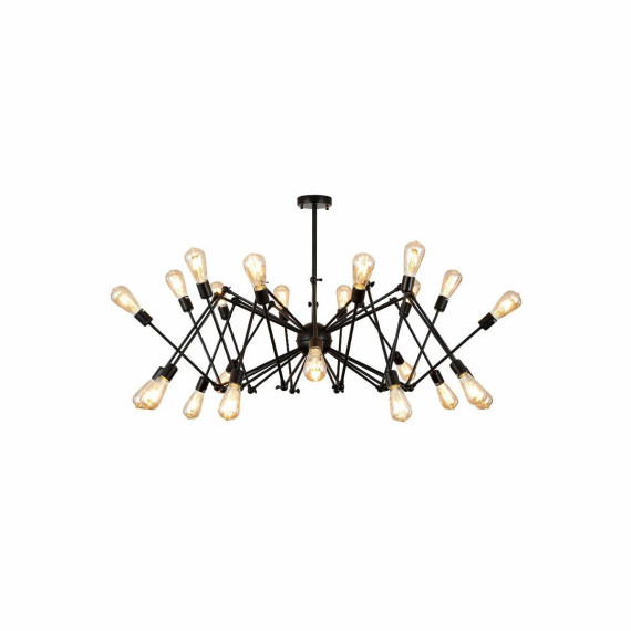 Black Hinged Rod Metal Spider Chandelier Ceiling Light E27 Fittings