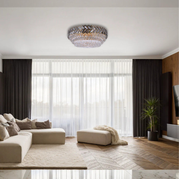 Herringbone Crystal Chandelier Ceiling Light Gold