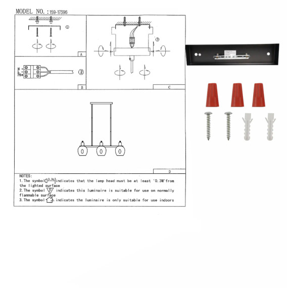 Amber Cone Glass Black Gold Metal Body Island Chandelier Ceiling Light