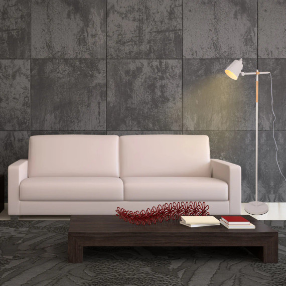 Sleek Nordic Floor Lamp with Oak Wood Detail