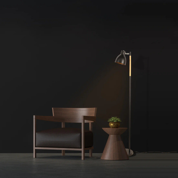 Nordic Floor Lamp with Wood Accent
