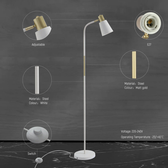 Modern Floor Lamp with Gold Accents