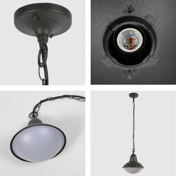 Dark Grey Norman Vintage Outdoor Pendant Lamp